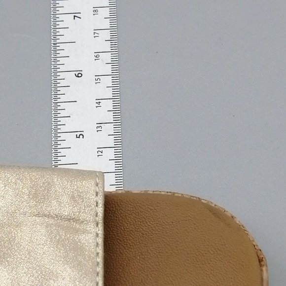 Maurices Womens Felicity Sandals Gold Hook Loop Ankle Strap Cork Heel 8 - Picture 6 of 9